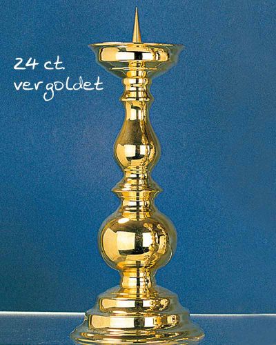 Standleuchter 25 cm hoch Messing 24 ct. vergoldet