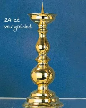 Standleuchter 25 cm hoch Messing 24 ct. vergoldet