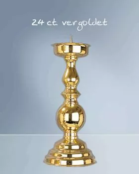 Standleuchter 30 cm hoch Messing 24 ct. vergoldet