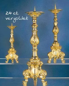 Standleuchter vergoldet barock 50 cm hoch