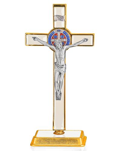 Stehkreuz mit Christuskörper Emaillack 20,5 x 9,5 cm