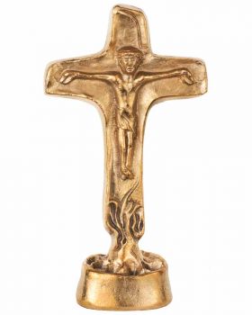 Bronze Stehkreuz mit Korpus 16 x 9 cm