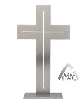 Stehkreuz aus Edelstahl  19 x 11 cm