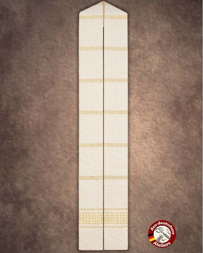 Preview: Priesterstola Beige, Handwebstoff, Streifeneinwebe