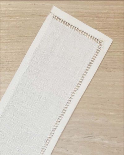Stolaschoner aus Leinen handbestickt "Stechel" 8 x 45 cm