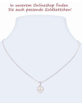 Schutzengel Anhänger Herz 925 Silber poliert 12 mm