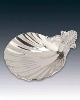 Taufmuschel 14 cm Ø poliert, Oberfläche Silber