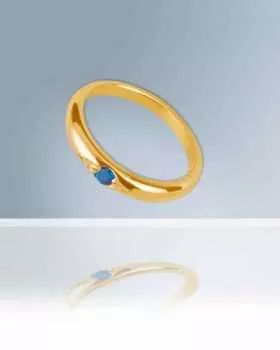 Taufring gold 333 mit weißem Schmuckstein 10mm