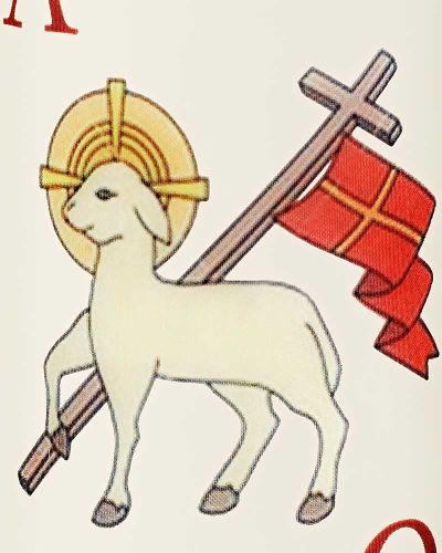 Preview: Osterkerze 165 x 50 mm Christus du Lamm Gottes