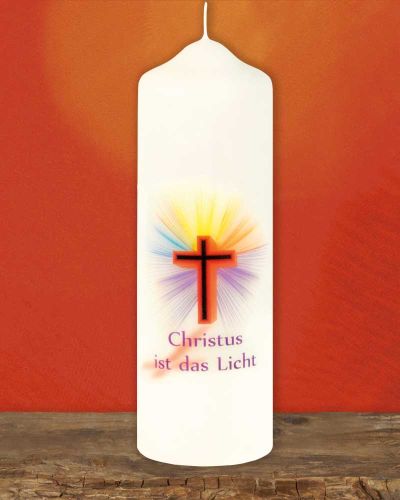 Preview: 12 Osterkerzen 150 x 50 mm Christus ist das Licht