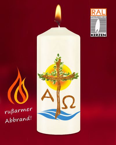 Osterkerze Tischkerze 120 x 60 mm Lebensbaum