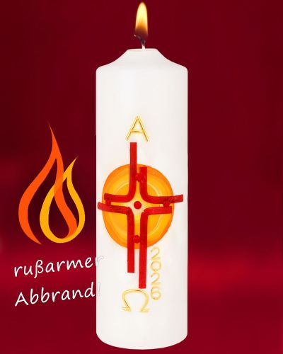 Tischkerze 225 x 70 mm Ostersonne Handarbeit