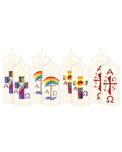 Osterkerze 120 x 60 mm Tischkerze Osterkreuz
