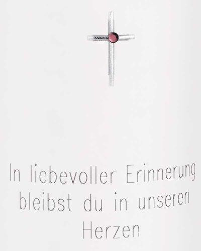 Gedenkkerze 200 x 70 mm mit Herz & Segensspruch