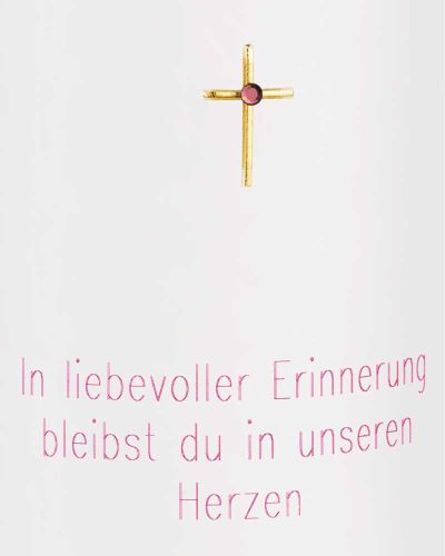 Gedenkkerze 200 x 70 mm mit Herz & Segensspruch