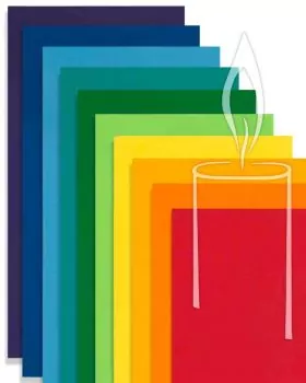 10 Wachsplatten 20 x 10 cm Regenbogenfarben sortiert