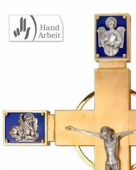 Vortragekreuz 56 x 41 cm Evangelisten Holz verg.