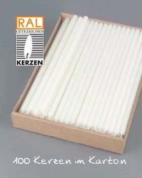 100 Vigilkerzen mit Pappgriff 250 x 9 mm tropffrei