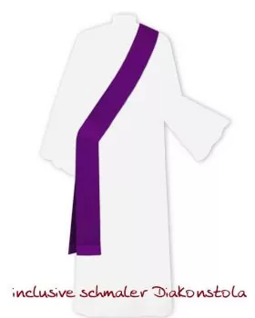 Dalmatik violett, gefüttert Kreuz gestickt, Stola
