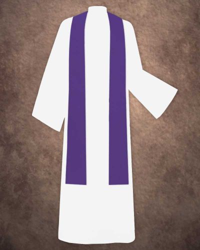 Preview: Kasel violett Mittelstab mit Brustkreuz 130 x 145 cm