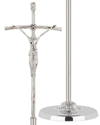 Vortragekreuz - Papstkreuz 50 x 24 cm versilbert glänzend