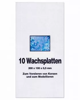10 Wachsplatten 20 x 10 cm blau verlaufend marmoriert