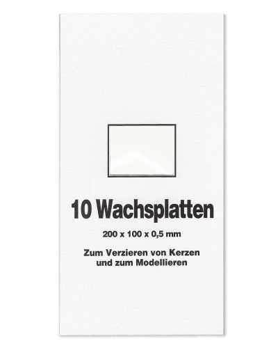 10 Wachsplatten weiß Verzierwachs 10 x 20 cm