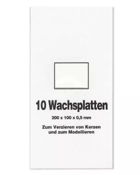 10 Wachsplatten weiß Verzierwachs 10 x 20 cm