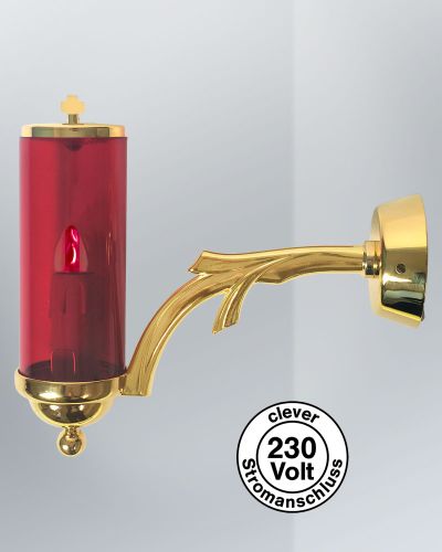 Preview: Wandewiglicht 19x22 cm elektr. Messing vergoldet