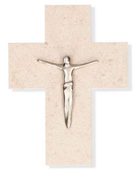 Wandkreuz Naturstein 7,5 x 12 cm mit Corpus