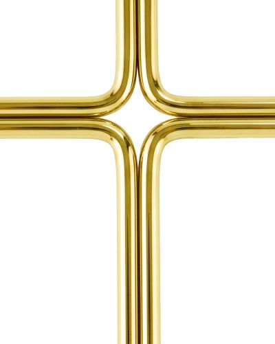 Preview: Kreuz aus Rundstäben Messing 27 cm x 21 cm