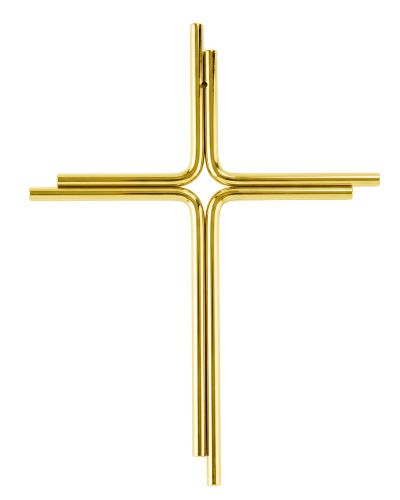 Kreuz aus Rundstäben Messing 27 cm x 21 cm