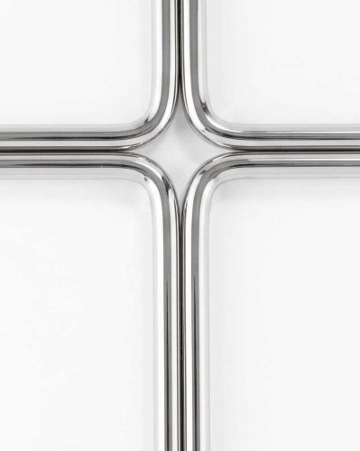 Preview: Edelstahlkreuz aus Rundstäben 27 cm x 21cm