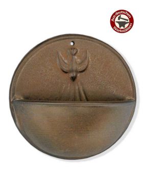 Weihwasserkessel Hl. Geist Keramik braun 18 cm Ø