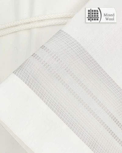 Priesteralbe 145 cm creme mit Webbordüre grau/beige