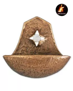 Weihwasserkessel 16x17 cm Bronze mit Bergkristall