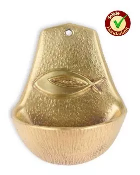 Weihwasserwandkessel mit Fischsymbol 8,5 x7 cm