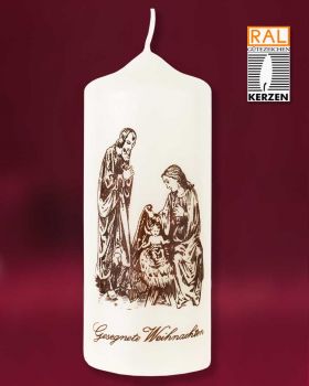 12 Kerzen Gesegnete Weihnachten 150 x 60 mm, Heilige Familie