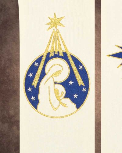 Preview: Marienstola weiß "Stern v. Bethlehem" 135 cm lang