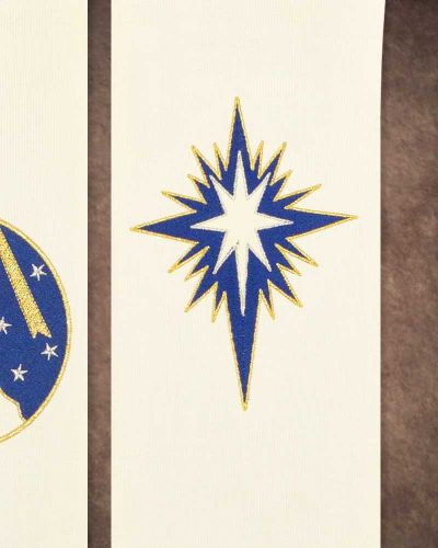 Preview: Marienstola weiß "Stern v. Bethlehem" 135 cm lang