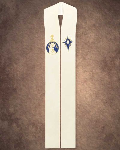 Marienstola weiß "Stern v. Bethlehem" 135 cm lang