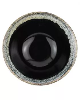 Räucherschale Keramik schwarz mit hellem Rand
