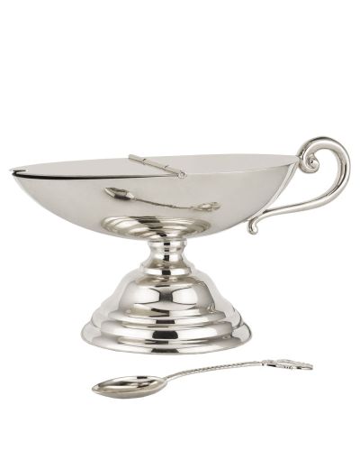 Schiffchen Messing vernickelt 13 cm lang 11 cm hoch
