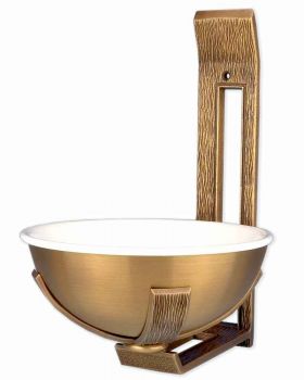 Weihwasserkessel 29 cm hoch mit Emaileinsatz 20 cm Ø
