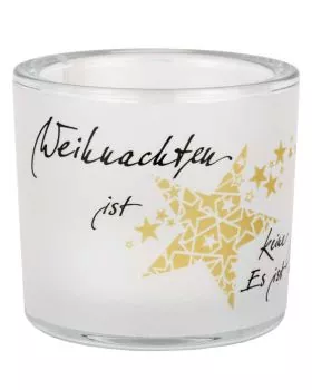 Glas mit Teelicht, 75 mm Ø "Weihnachten / Poesie"