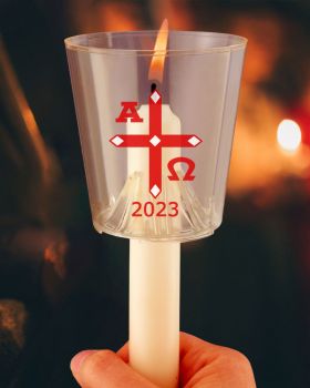 Windschutz Tulpe Ostern Kreuzdekor mit Jahreszahl