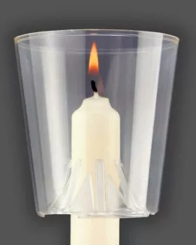 50 Windschutzbecher klar für Kerzen mit 16 - 21 mm Ø
