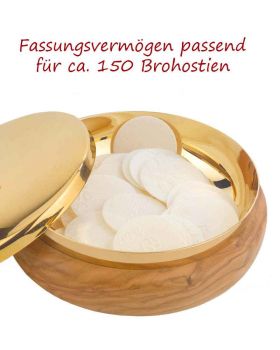 Ziborium 14 cm Ø  Olivenholz für ca. 150 Hostien