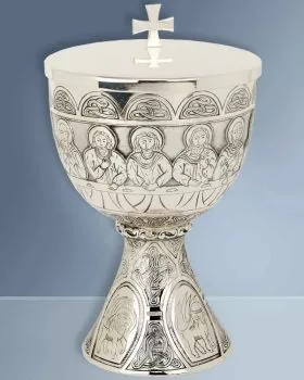 Ziborium 12 Apostel versilbert, innen vergoldet