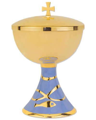 Ziborium Messing vergoldet 11,5 cm Ø, 18,5 cm hoch
